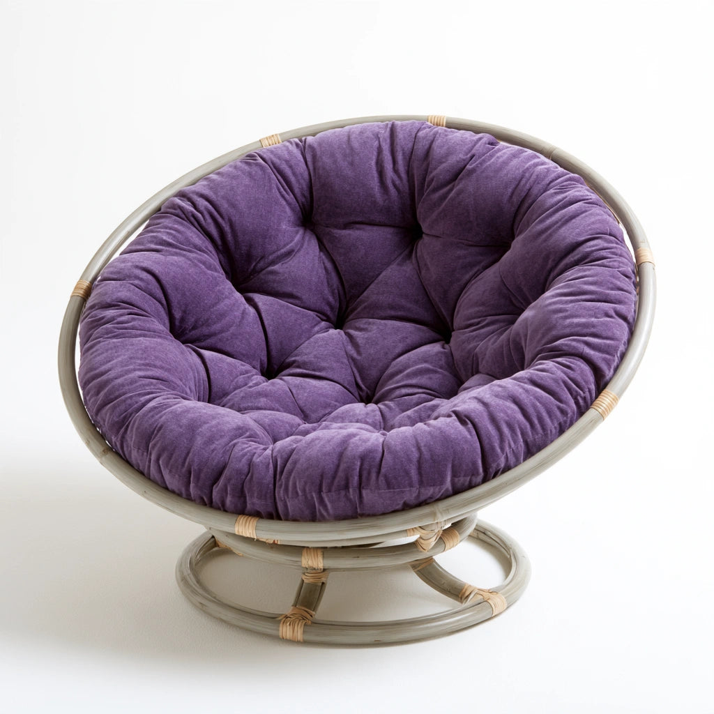 Fauteuil papasan aux lignes épurées, coloris violet