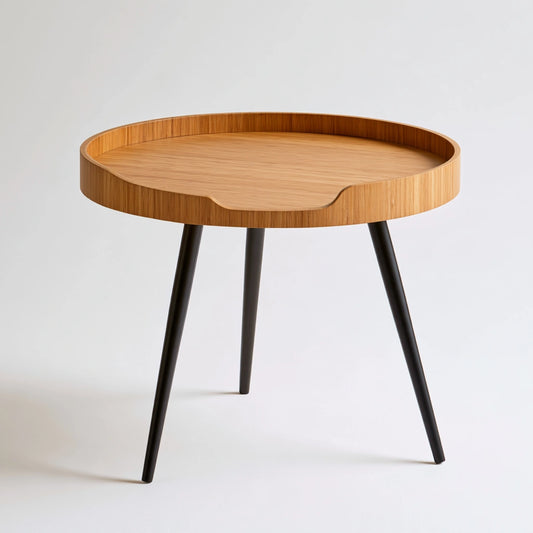 Table d'appoint en bambou, coloris brun clair