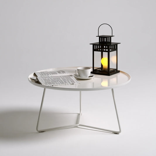 Table basse aux lignes épurées, coloris gris