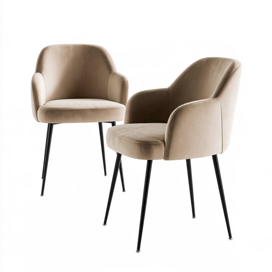 Fauteuil de salle à manger aux lignes épurées, coloris gris