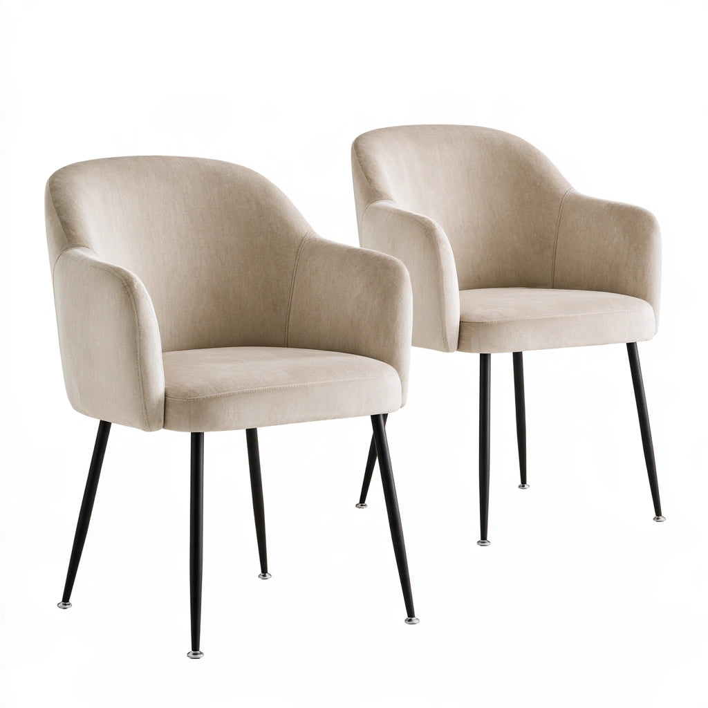 Fauteuil de salle à manger aux lignes épurées, coloris gris